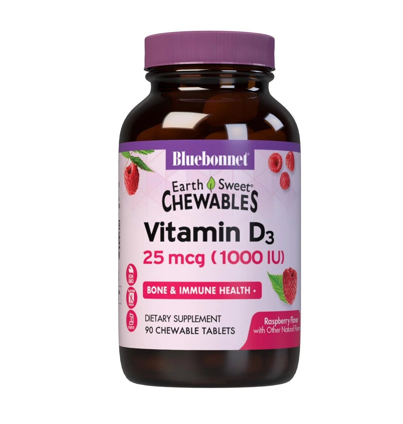 Bluebonnet Earth Sweet Chewable Vitamin D3 1000 IU 90 Chewable